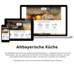 Screenshot der Altbayerischen Küche Website auf verschiedenen Geräten wie Laptop, Tablet und Smartphone.