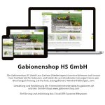 Screenshot der Website von Gabionenshop HS GmbH mit verschiedenen Gabionenlösungen.