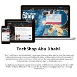 Website von TechShop Abu Dhabi auf einem Laptop, Tablet und Smartphone dargestellt.