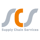 Logo von Supply Chain Services mit den Buchstaben SCS in Grau und Orange.