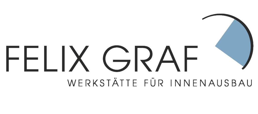 Logo von Felix Graf, Werkstatt für Innenausbau, mit Schriftzug und geometrischem Symbol.