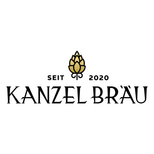 Logo von Kanzel Bräu mit dem Schriftzug und einem Hopfensymbol darüber.
