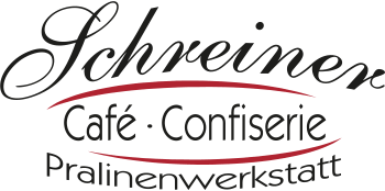 Logo der Confiserie Schreiner mit den Worten Café und Pralinenwerkstatt.